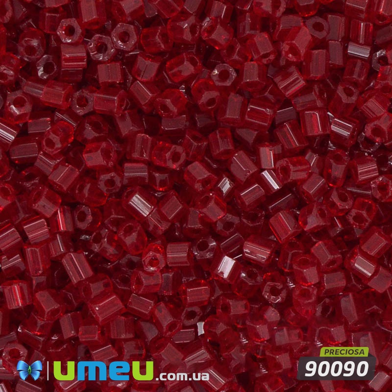 Бісер чеський Рубка 10/0, №90090, Червоний прозорий (BIS-036568)