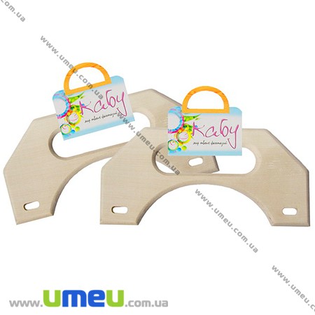 Ручки для сумок дерев'яні Nature, Натуральне дерево, 200х95 мм (BAG-002349)