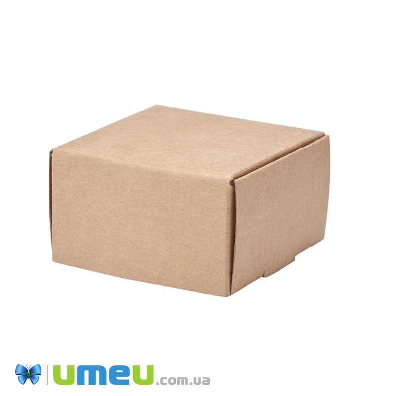 Збірна картонна коробочка Квадратна, 6.2х6,2х3,5 см, Крафт (UPK-042995)