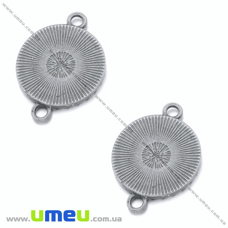 Основа-коннектор кругла, 33х24 мм, 20 мм, Античне срібло (OSN-028193)