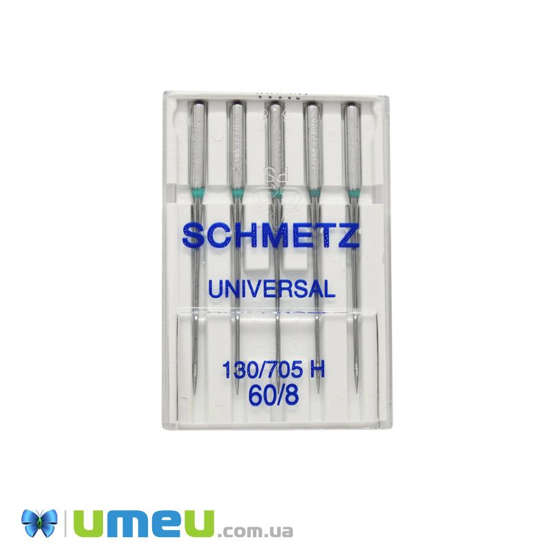 Голки SCHMETZ UNIVERSAL №60/8 для побутових швейних машин, 5 шт (SEW-047615)
