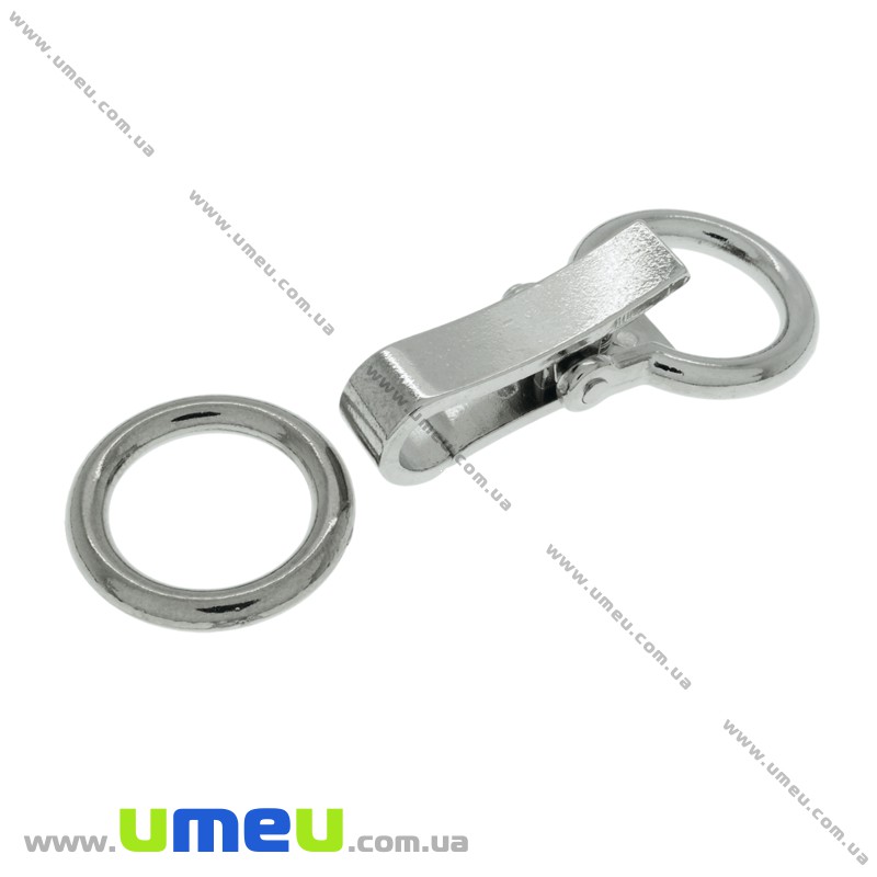 Замок металевий з кільцями, 60х23 мм, Темне срібло (SEW-023985)