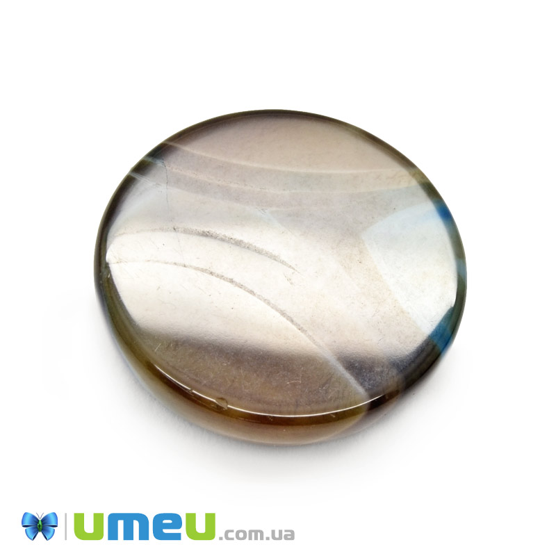 Кабошон нат. камінь Агат синій, Круглий, 20,4 мм (KAB-049984)