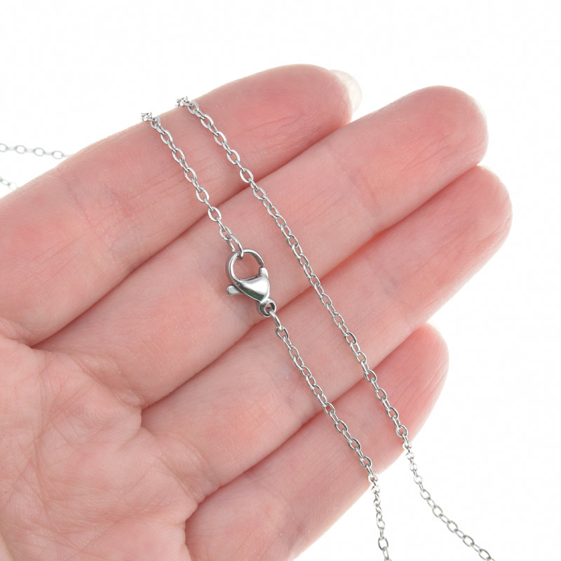 Основа на шию з нерж. ст., Темне срібло, 1,6 мм, 40 см (STL-005042)