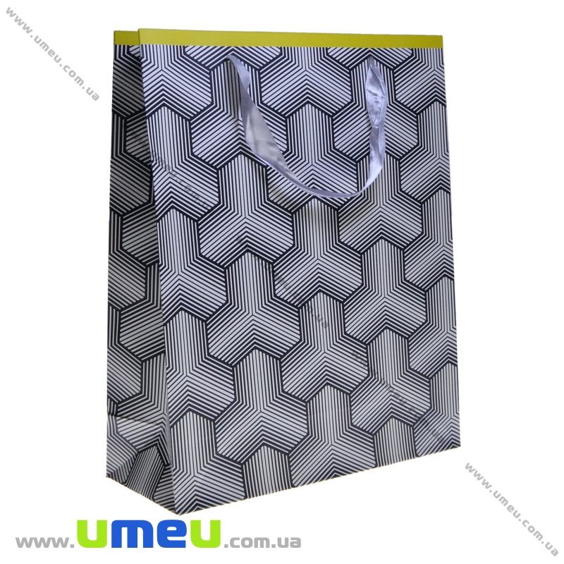 Подарунковий пакет, 32х26х10 см, Чорно-жовтий (UPK-035648)