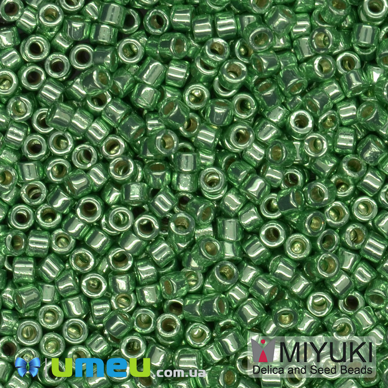 Бісер японський Miyuki Delica 11/0 DB1844, Duracoat Galvanized, Салатовий (BIS-045486)