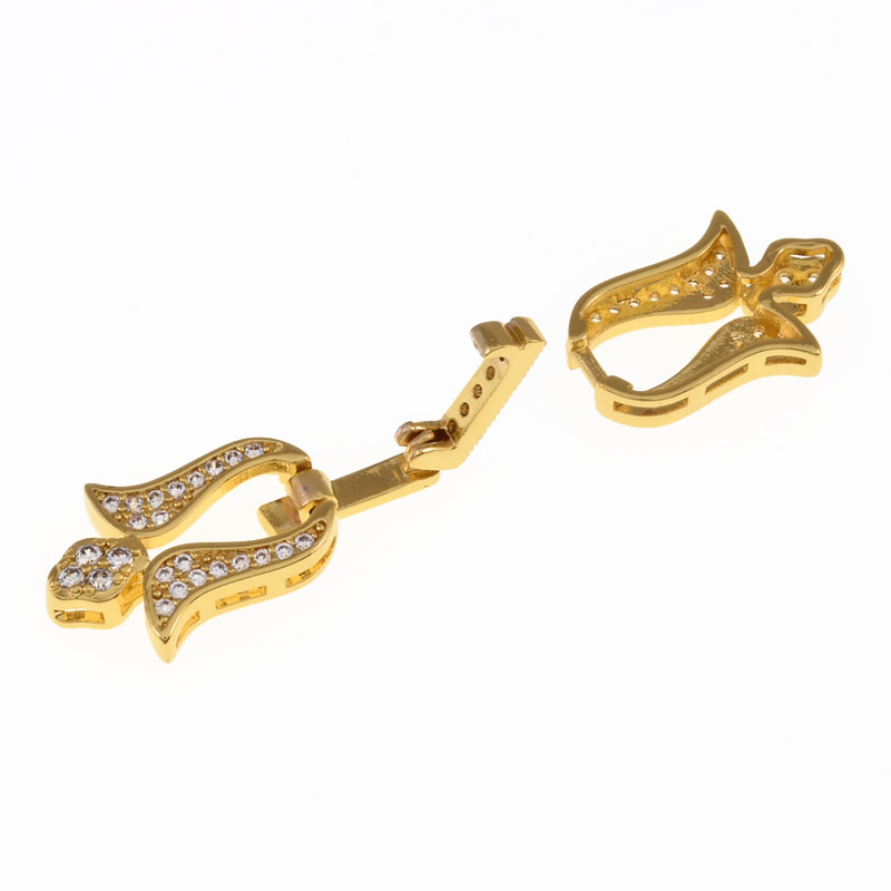 Застібка, 36х12 мм, Латунь, Куб. цирконій (ZAM-055449)