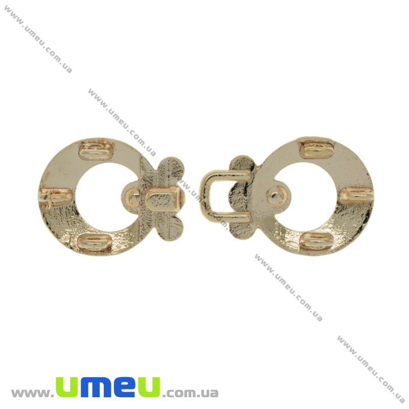 Пряжка металева роз'ємна зі стразами, 47х19 мм, Золото (SEW-023968)