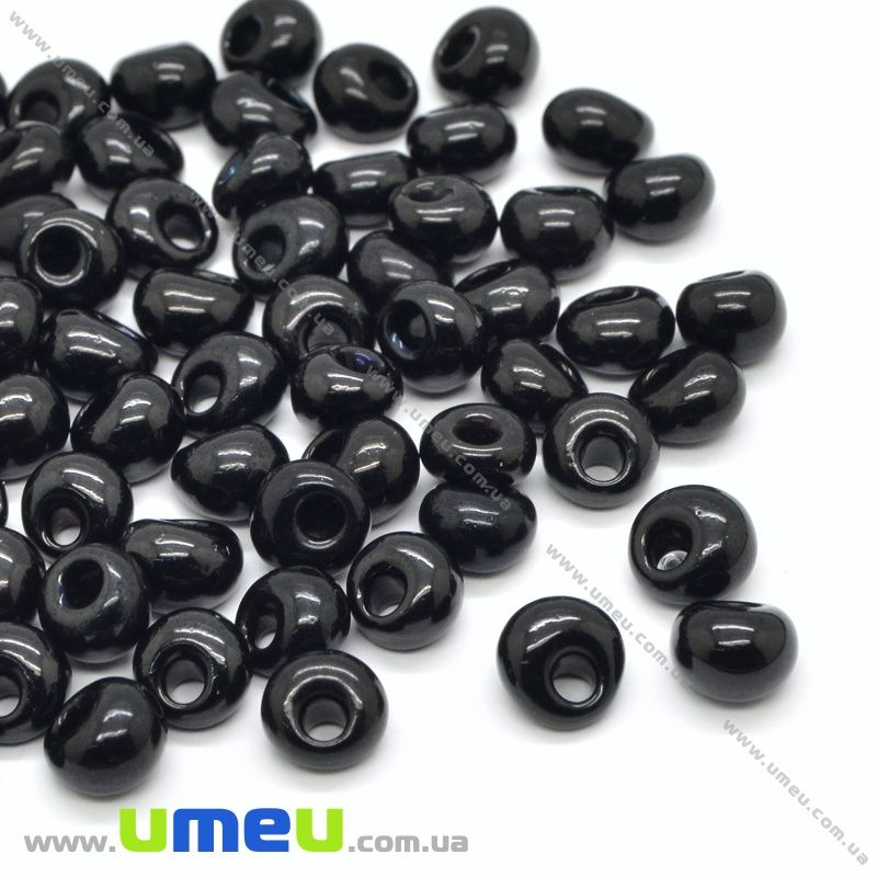 Намистини чеське скло Preciosa Drops 2/0, №23980, Чорний (BUS-036359)