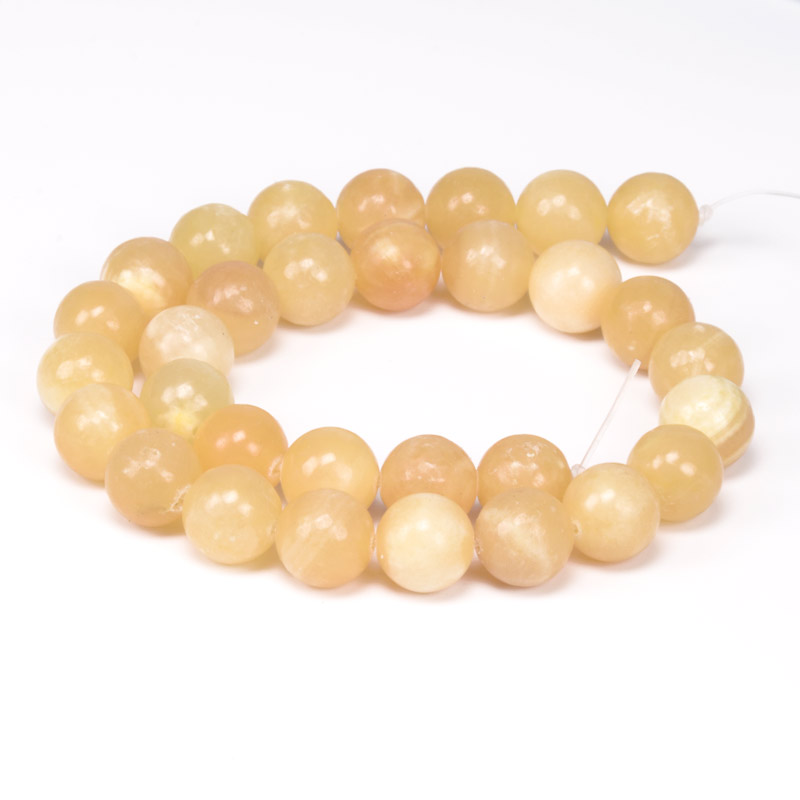 Намистини Нефрит жовтий, Натур. камінь, 12,5 мм, Круглі (BUS-056093)