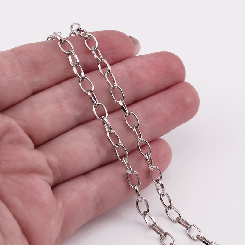 Цепь, Темное серебро, 6,5х4,2 мм (ZEP-056058)