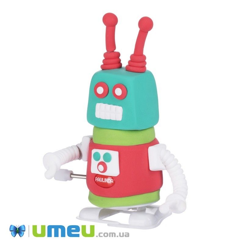 Масса для лепки Paulinda Super Dough Robot заводной механизм (шагает), красный (DIF-043524)