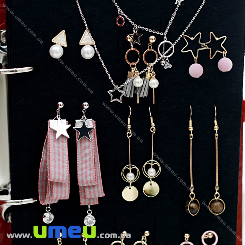 Органайзер-блокнот для готових прикрас, 21х18х5 см, Червоний (INS-035044)