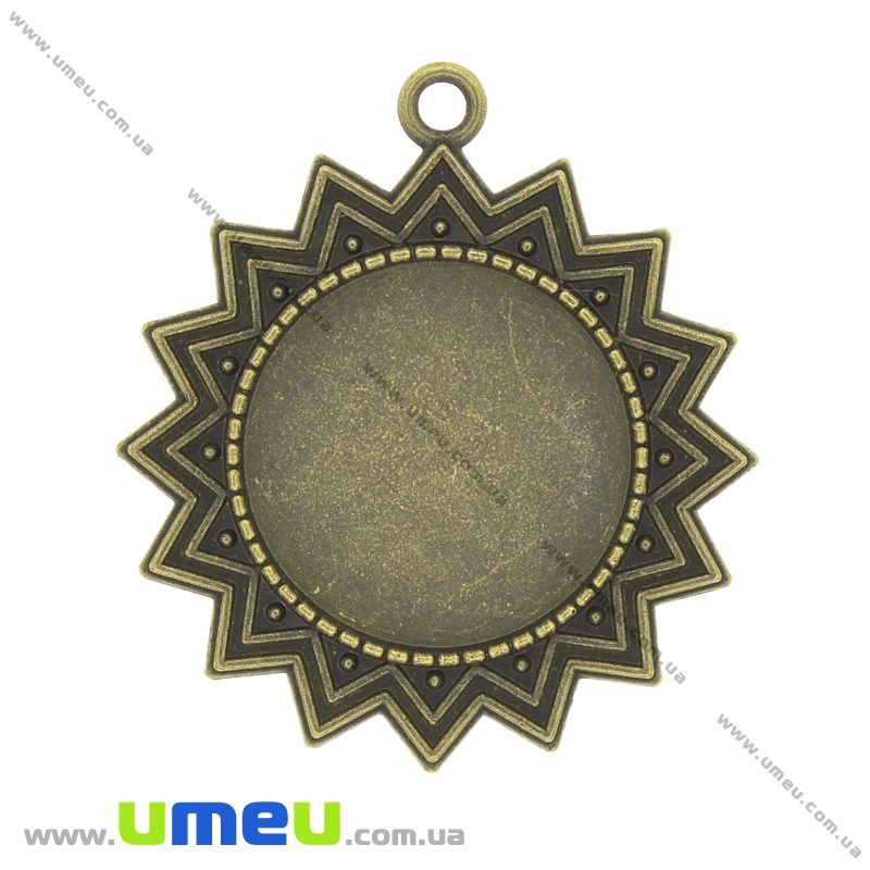 Основа кругла, 46х41 мм, 25 мм, Антична бронза (OSN-037159)