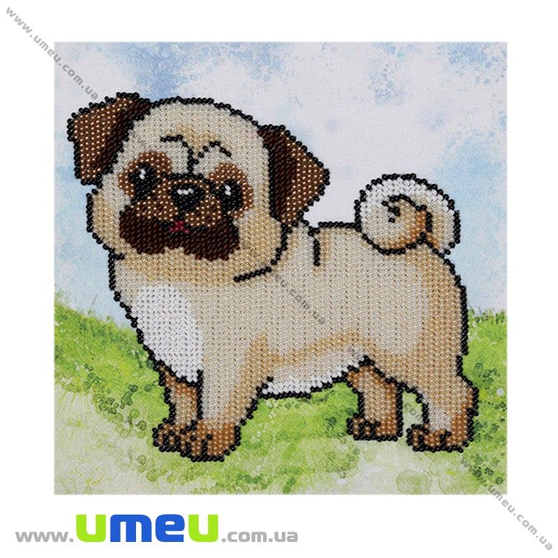 Схема для виш. бісером VDV, Мопс Т-482, 17х17 см (SXM-029277)