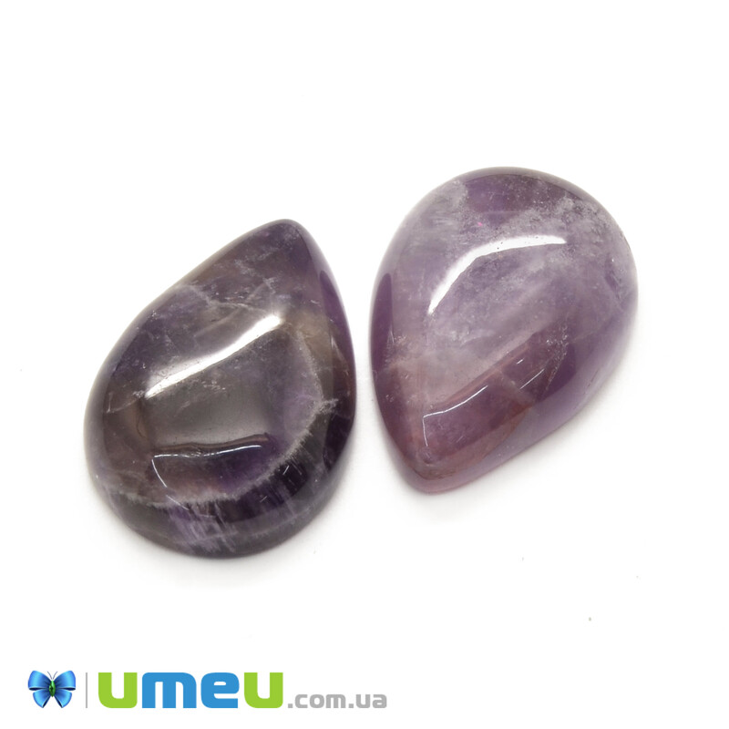 Кабошон нат. камінь Аметист темний, Крапля, 25х18 мм (KAB-043084)