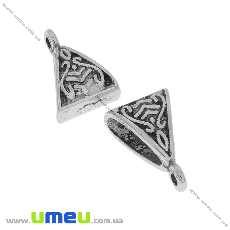 Основа для кулона Бейл, 15х10х6 мм, Античне срібло (OSN-034094)