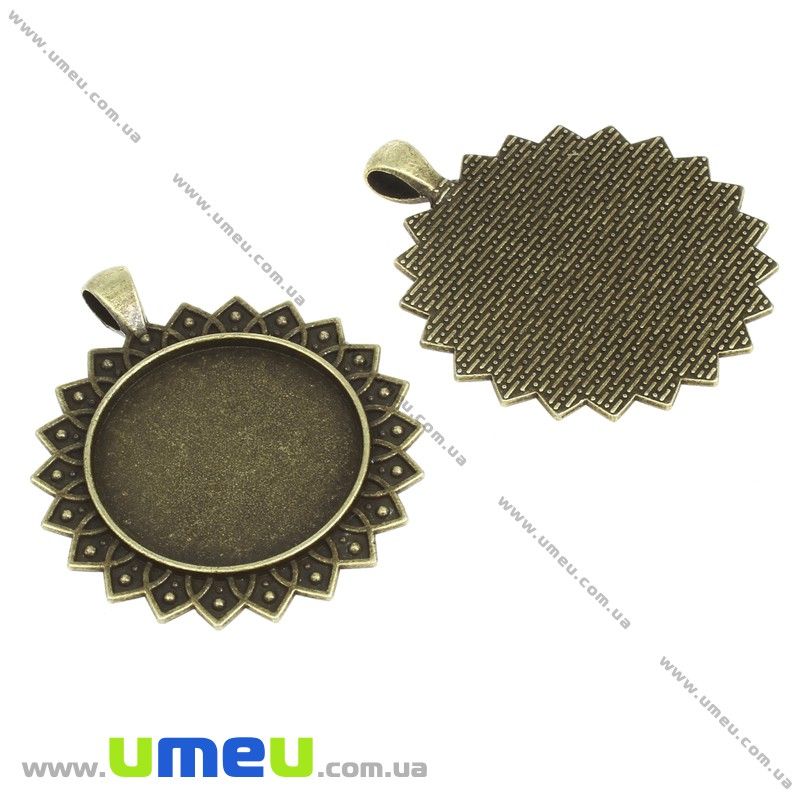 Основа кругла, 53х44 мм, 30 мм, Антична бронза (OSN-006645)