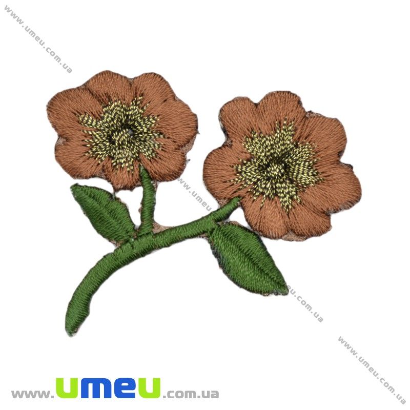 Термоаплікація Квіти коричневі, 6х5 см (APL-016412)