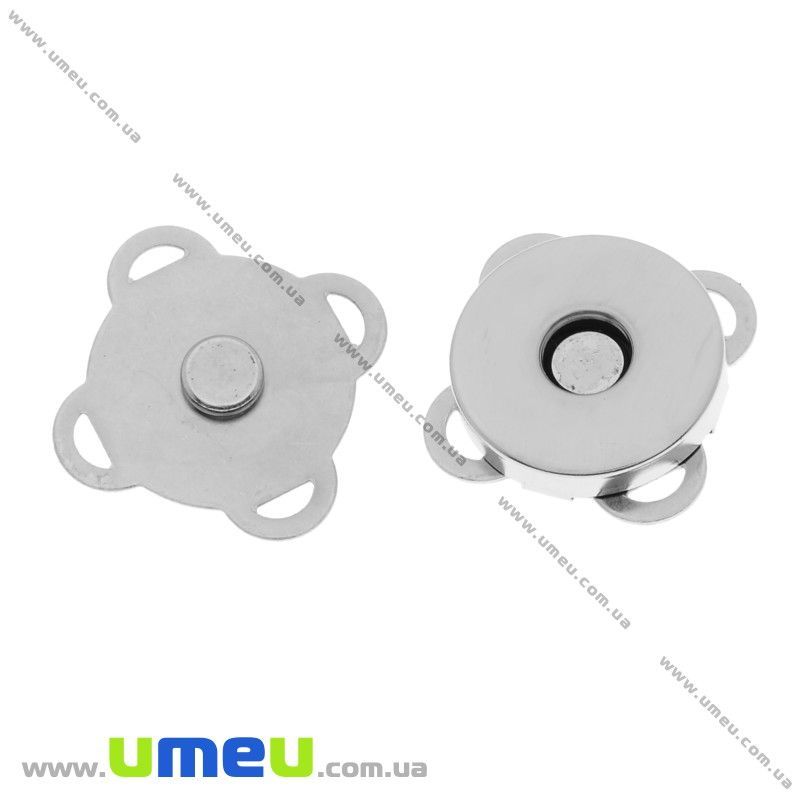 Замок-кнопка магнітна, Темне срібло, 19х19 мм (BAG-031785)