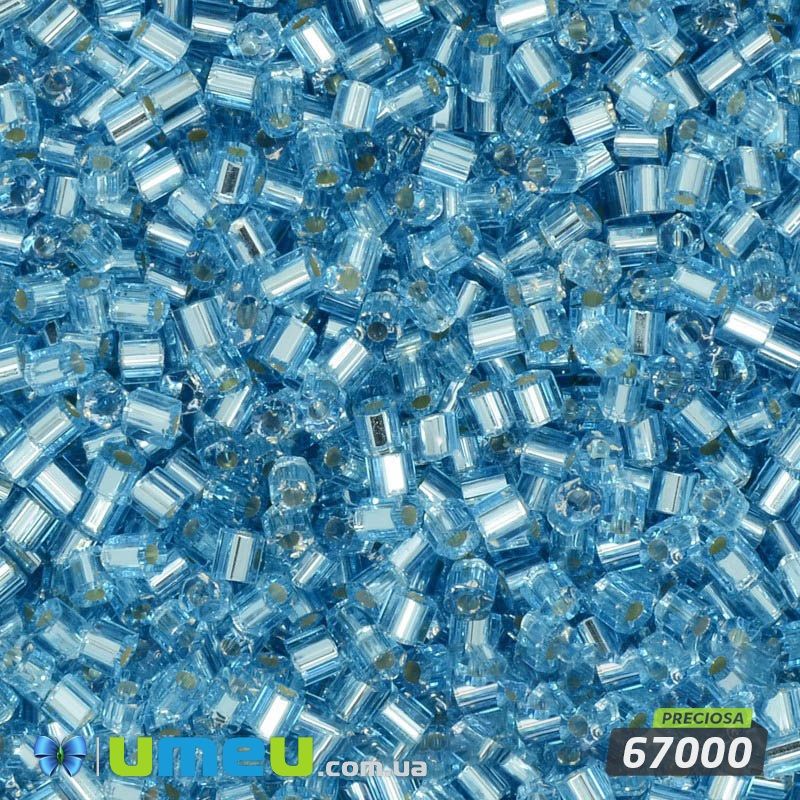 Бісер чеський Рубка 10/0, №67000, Блакитний світлий блискучий (BIS-031262)