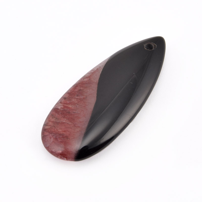 Подвеска Капля, Натур. камень Агат бразильский, 40х18 мм (POD-058691)