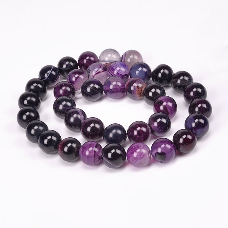 Бусины Агат фиолетовый, Натур. камень, 10 мм, Круглые (BUS-051616)