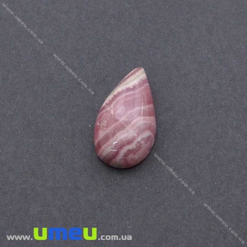 Кабошон нат. камінь Родохрозит, Крапля, 20,8х11,5 мм (KAB-036157)