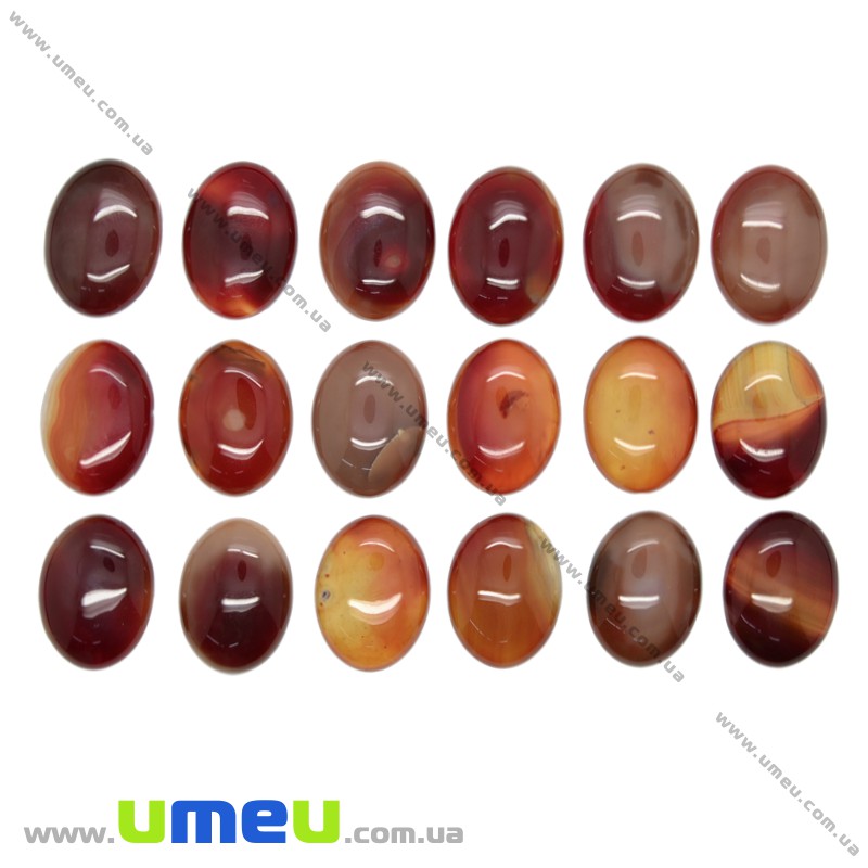 Кабошон нат. камінь Агат червоний, Овал, 30х22 мм (KAB-012683)