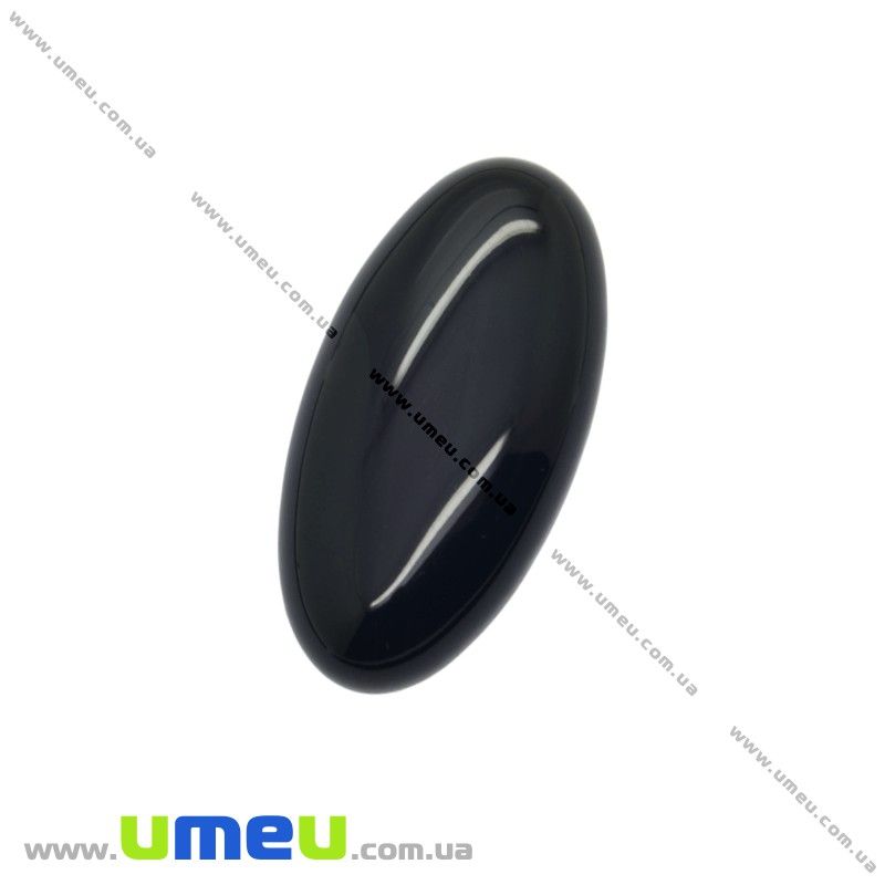 Кабошон нат. камінь Агат чорний, Овал, 30х15 мм (KAB-012643)