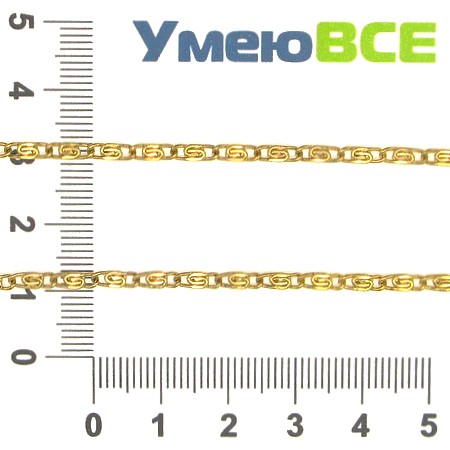 Ланцюг, Золото, 7х2,5 мм (ZEP-007774)