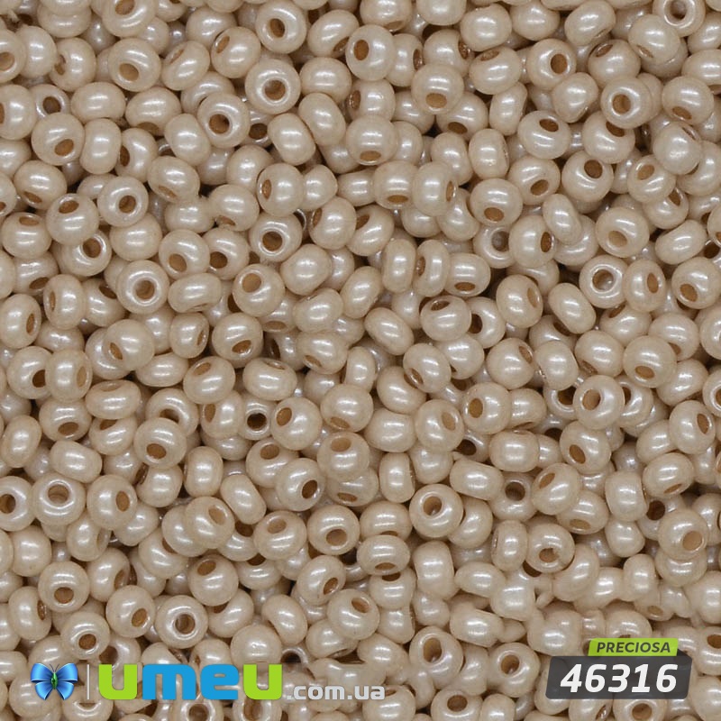 Бісер чеський №572 / 46316, Бежевий, Перламутровий, 10/0 (BIS-036555)