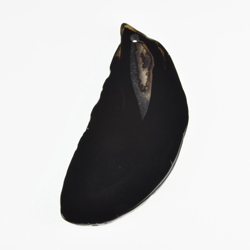 Зріз Агату, Чорний, 73х32 мм (POD-032554)