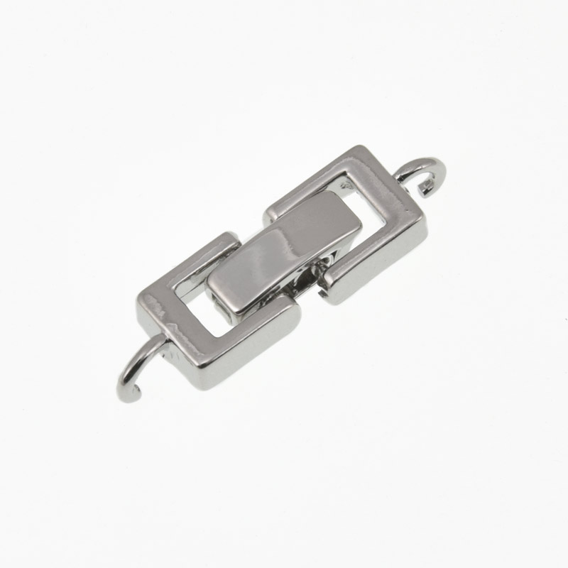 Застібка, 25х7 мм, Латунь, Стійке покриття, Темне срібло (ZAM-060836)