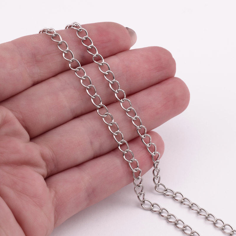 Ланцюг, Темне срібло, 5х3,8 мм (ZEP-000424)