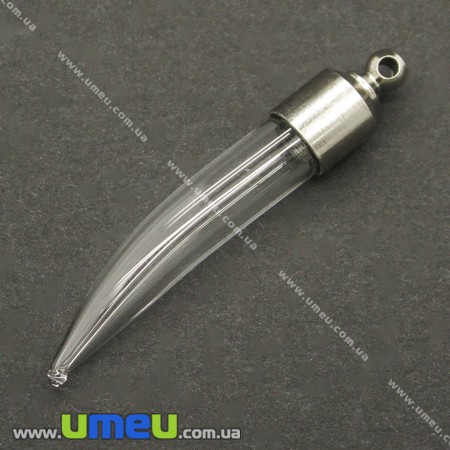 Скляна баночка з гвинтом Ікло, Прозора, 36х7 мм (DIF-006710)