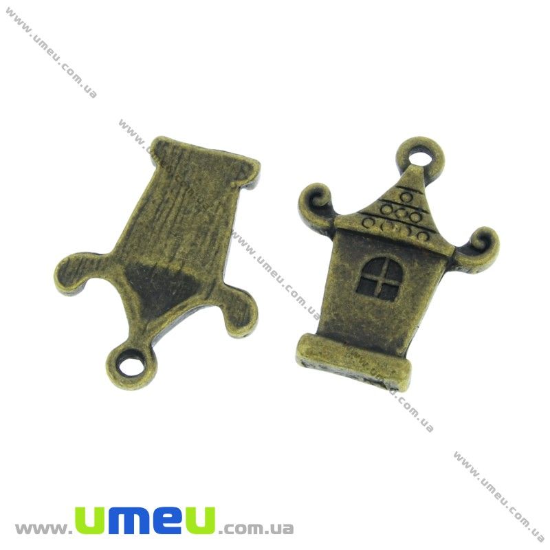 Підвіска метал. Будинок, 22х16 мм, Антична бронза (POD-031493)