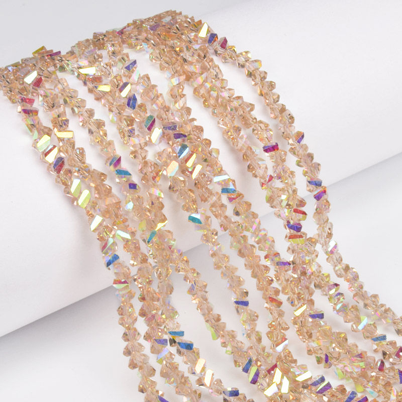 Намистини скляні скол (крихта), 4 мм, Бежеві АВ (BUS-060955)