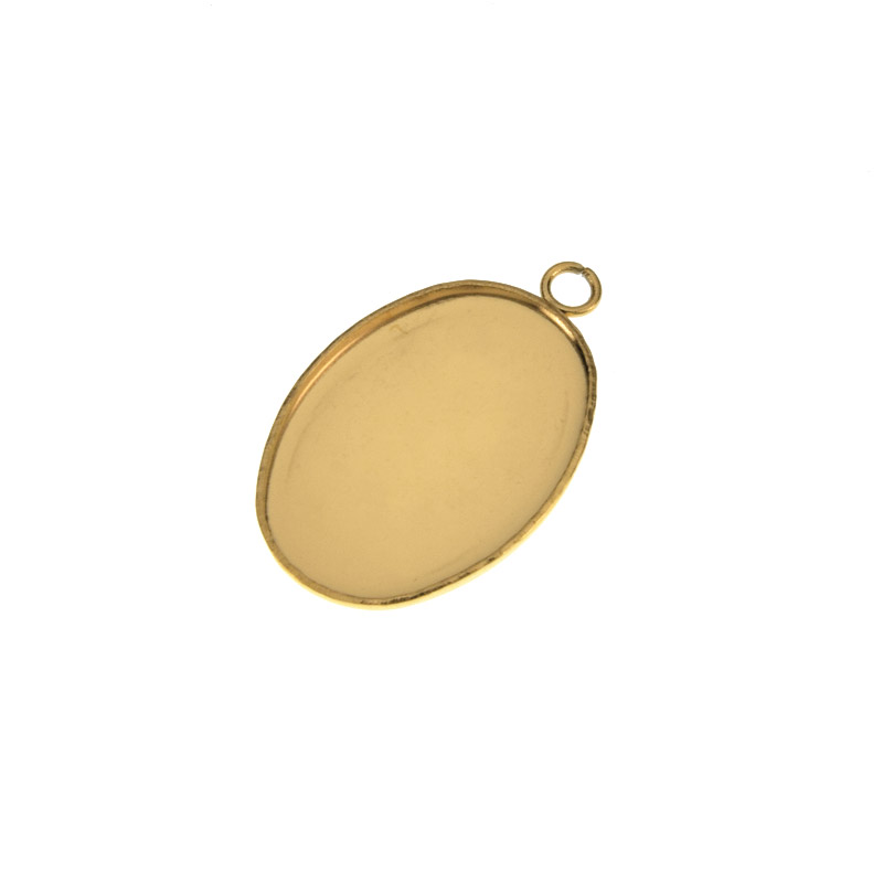 Основа овальна з нерж. сталі, 22х14 мм, 18х13 мм, Золото (STL-059482)