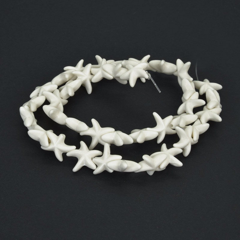 Намистини Бірюза пофарбована, Синт. камінь, 13 мм, Морська зірка (BUS-057676)