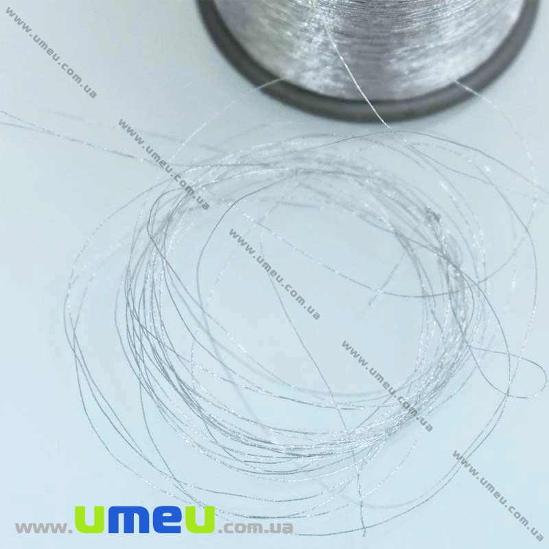 Нитки металізовані 0,1 мм, Срібляста (KNT-028174)