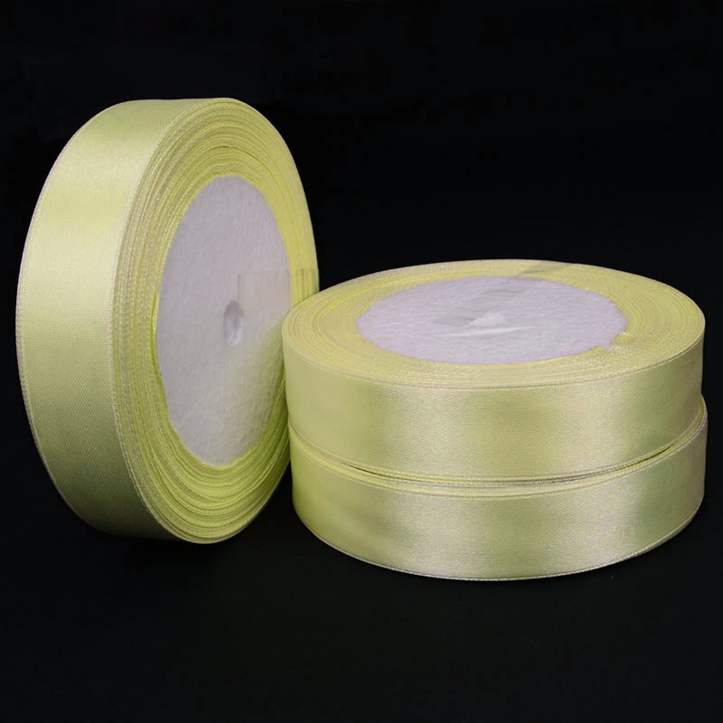 Атласна стрічка, 25 мм, Жовта світла (LEN-055240)