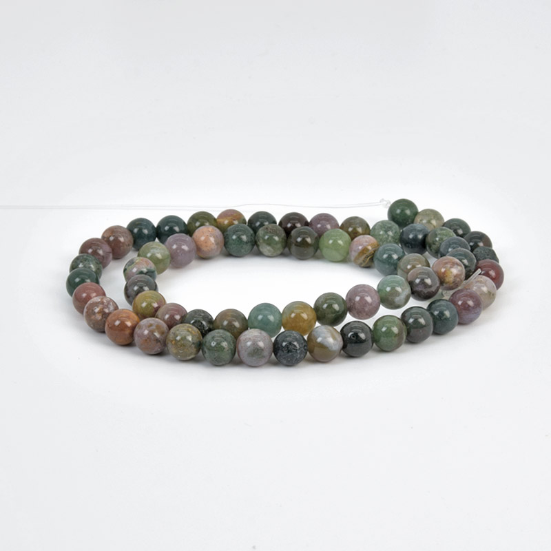 Намистини Агат індійський, Натур. камінь, 6 мм, 38 см, Круглі (BUS-058076)