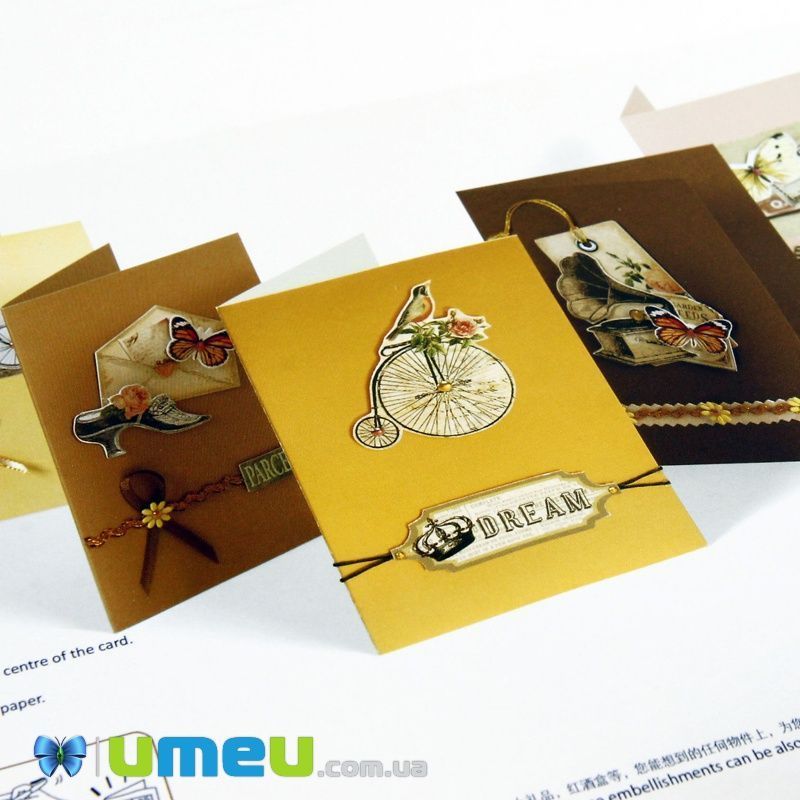 Набір скрапбукінгу для виготовлення 15-ти великих листівок з конвертами (DIF-032717)