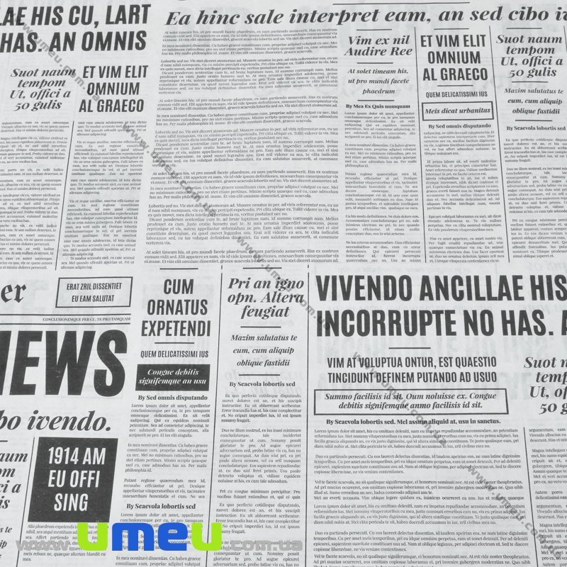 Пакувальний двосторонній крафт папір Газета, Білий, 65х100 см (UPK-035585)
