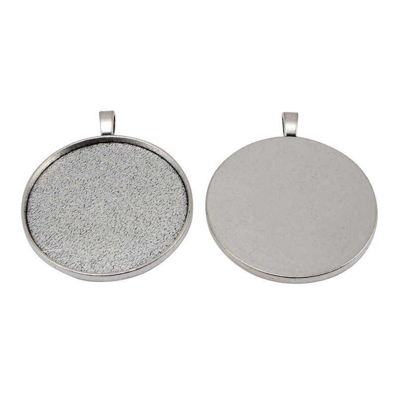 Основа кругла, 51х43 мм, 40 мм, Античне срібло (OSN-059454)