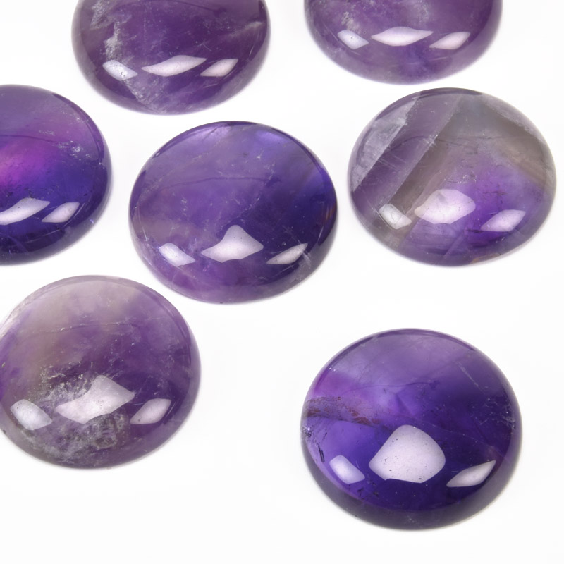 Кабошон нат. камінь Аметист, Круглий, 25 мм (KAB-002650)