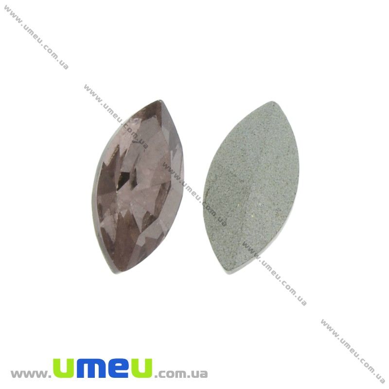 Ріволі скляний, Човник гранований, 10х5 мм, Шампань темний (KAB-026033)