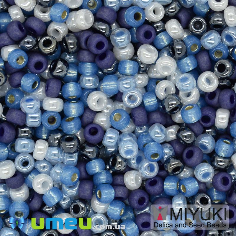 Бісер японський Miyuki круглий RR 8/0 №mix39, Синій (BIS-045923)