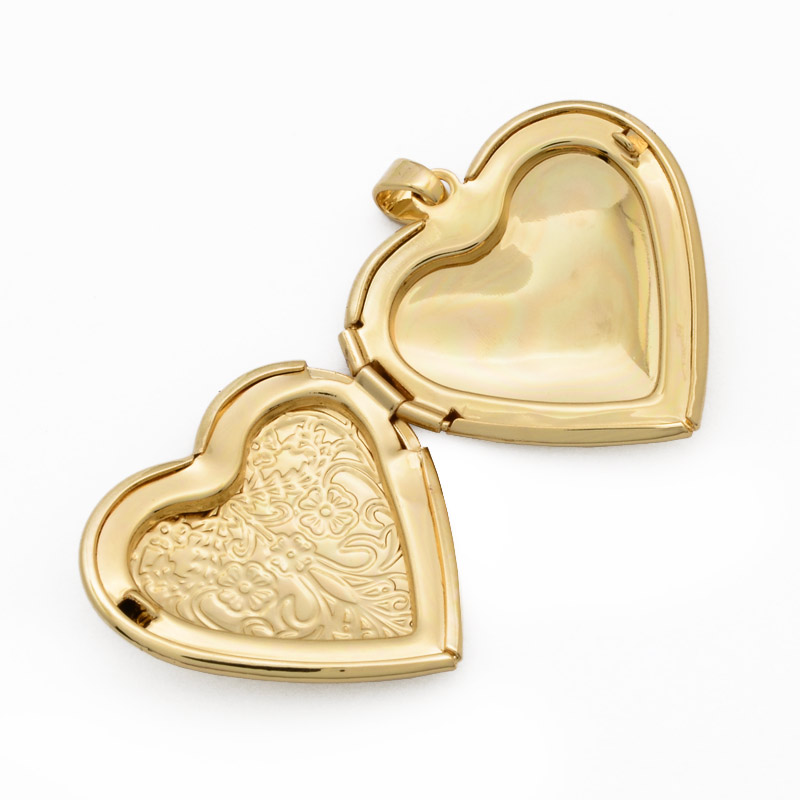 Медальйон Серце з візерунком, Позолота 18 kt, 29х29х7 мм (POD-054455)